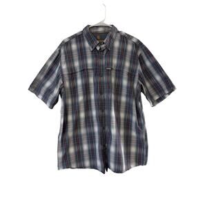 Carhartt Men's Large Relaxed Fit‎ Plaid Shirt Short Sleeve Button Front Outdoor